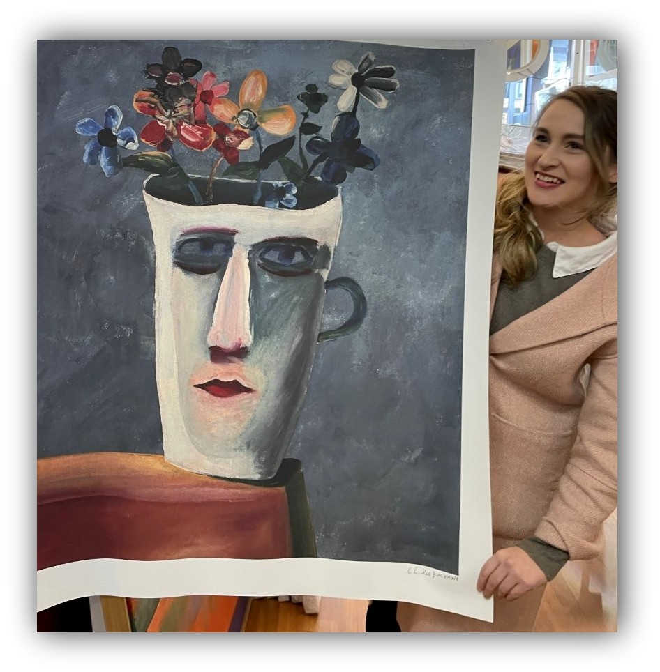 Lauren with a Charles Blackman Limited Edition Print