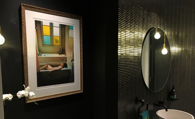 Bathroom image framed in an Italian Designer Frame